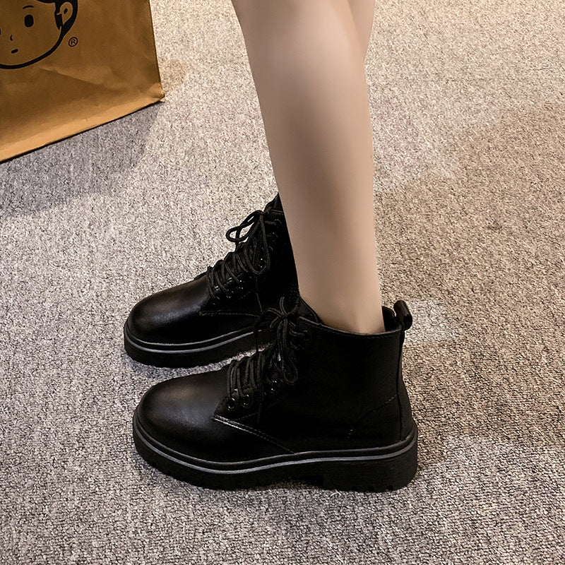 Round-Toe Lace-Up Martin boots Trendsi