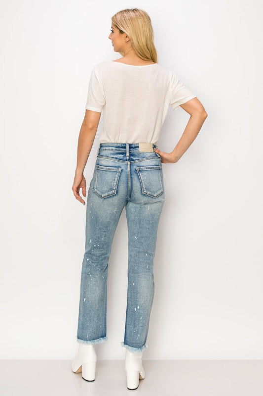 AT1050STM High Rise Distressed Straight Jeans Artemis Vintage