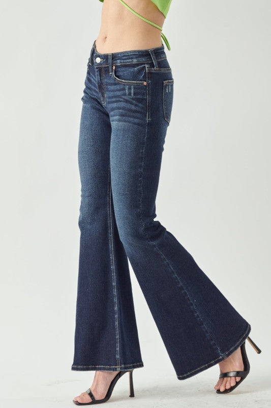 AT1054FLD Mid Rise Stretch Super Flare Jeans Artemis Vintage