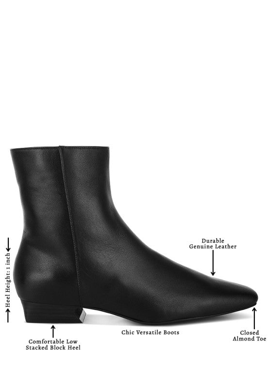 Obita Flared Heel Genuine Leather Boots Rag Company