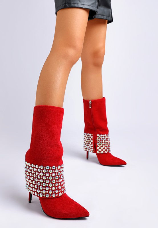 Basso Party Diamante Studded Stiletto Boots Rag Company