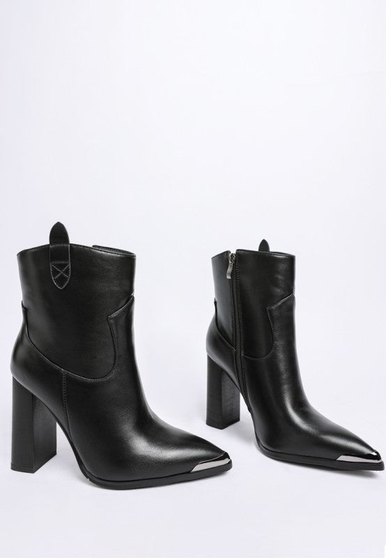 Hatter Pointed Toe Faux Leather Boots Rag Company