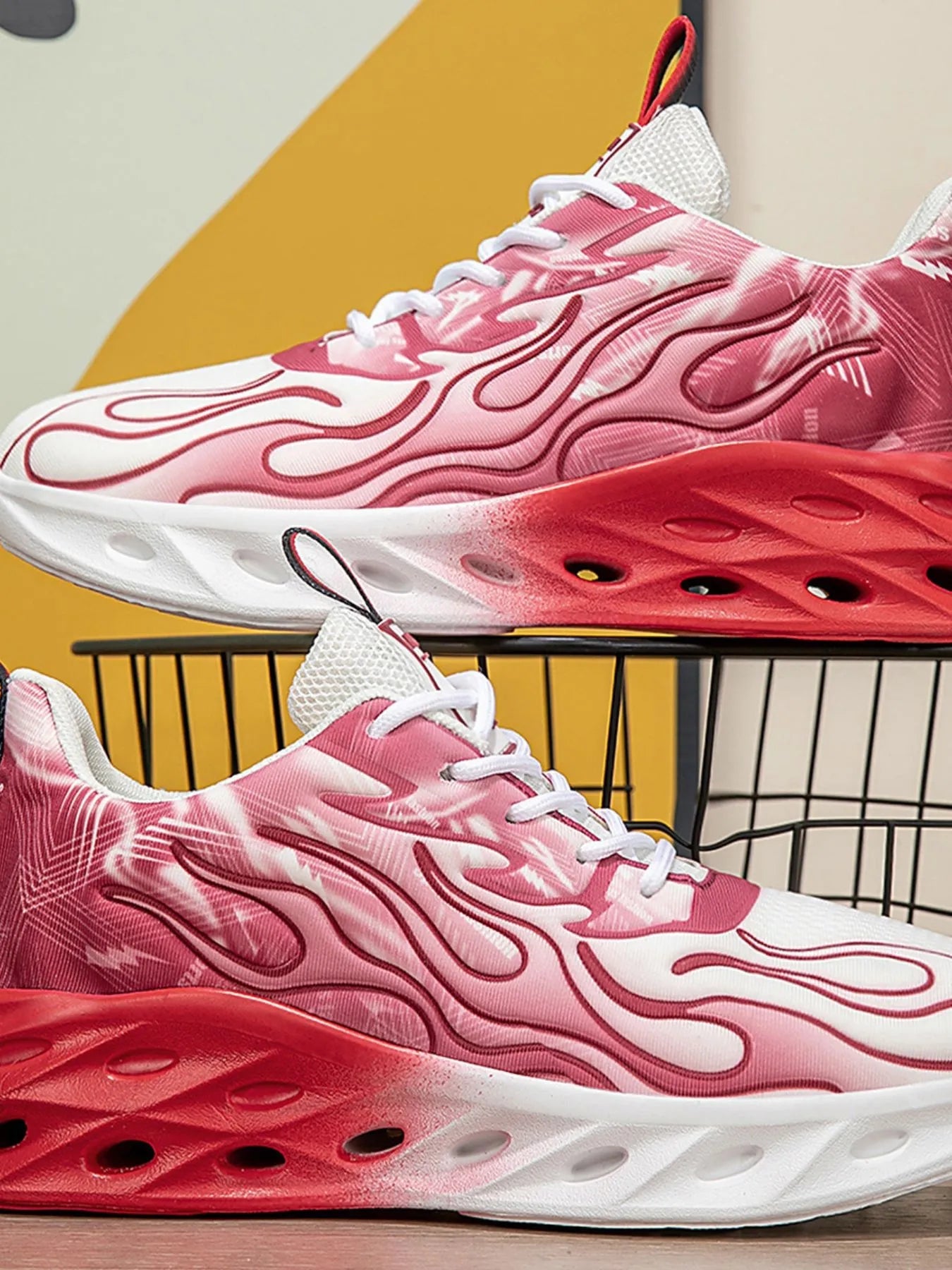 Round Toe Lace Up Mesh Athletic