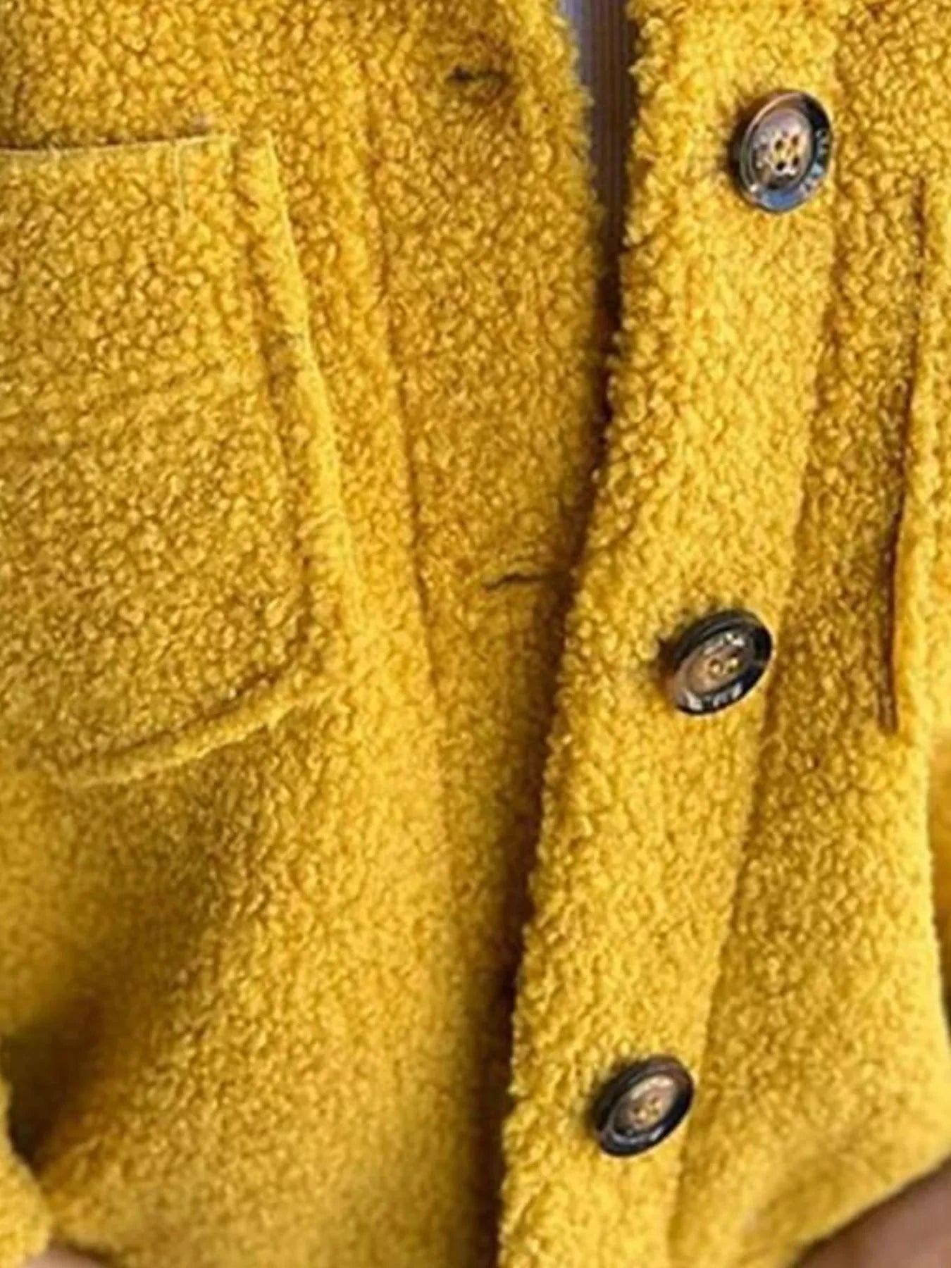Full Size Single-Breasted Sherpa Shacket Plus Size Trendsi
