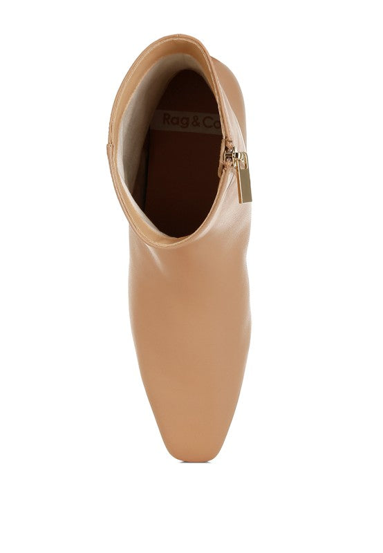 Obita Flared Heel Genuine Leather Boots Rag Company