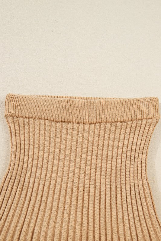 Solid High Neck Sweater and Pleated Mini Skirt Set JUNIPER BLVD