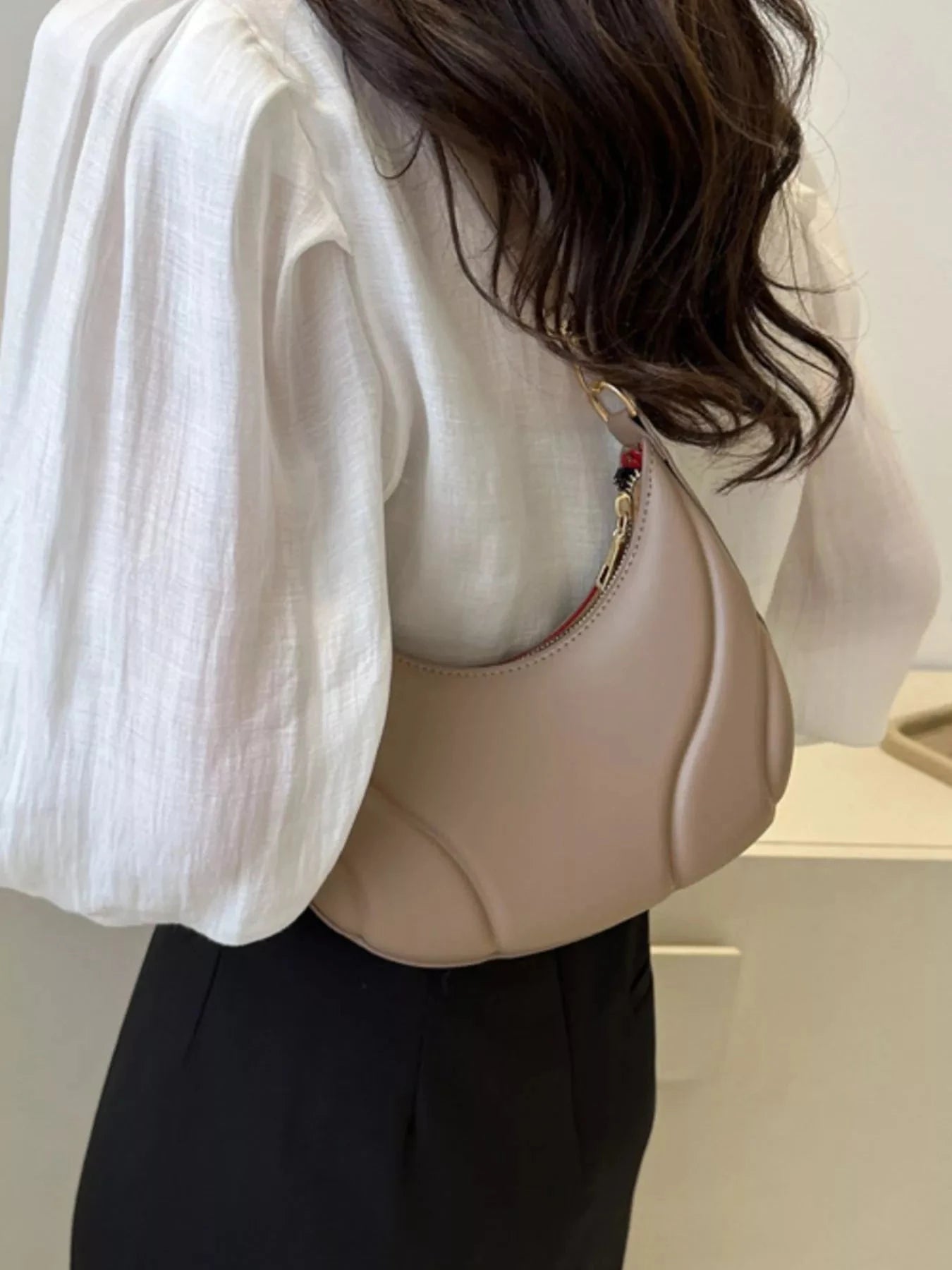Solid Color Shoulder Bag Trendsi