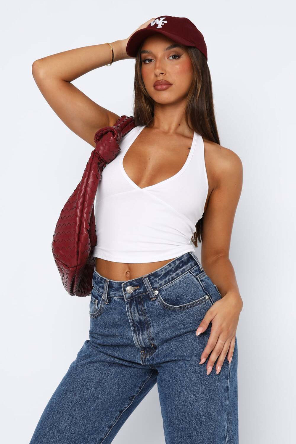 Lovelet Halter Neck Cropped Slim Cami Trendsi