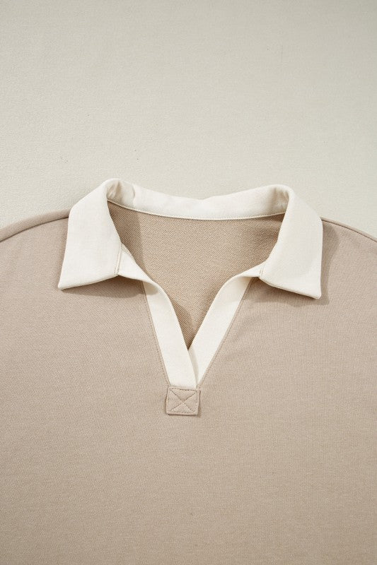 Colorblock Raw Edge Pullover and Drawstring Skirt JUNIPER BLVD