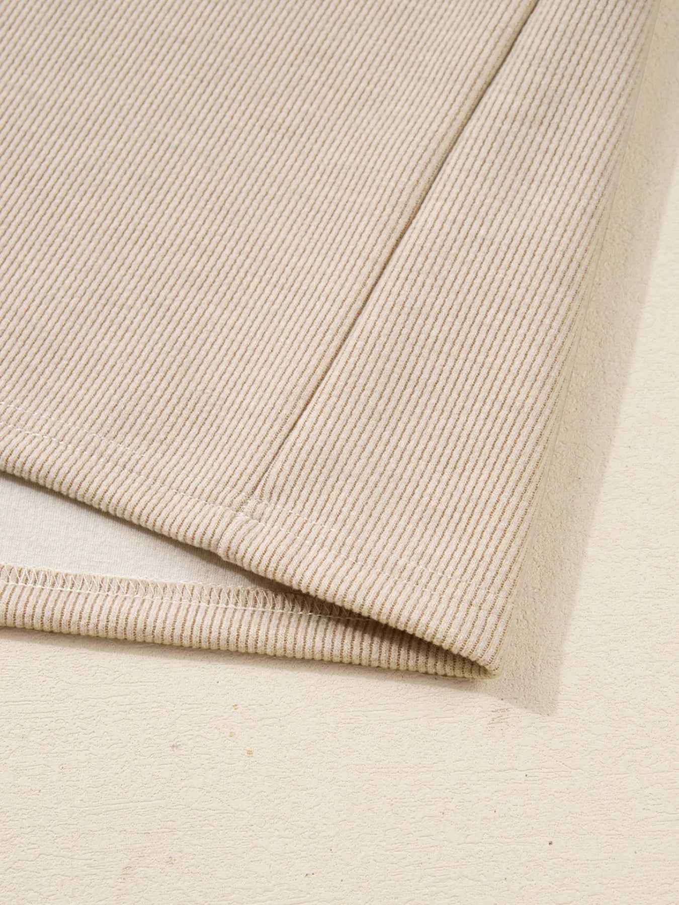 Lace Drawstring Hoodie and High Waist Pants Corduroy Suit Trendsi