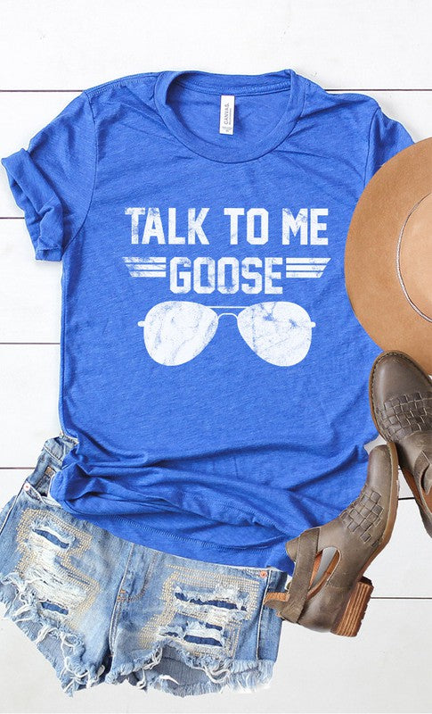 Talk to Me Goose White Ink Graphic Tee Kissed Apparel