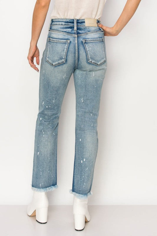AT1050STM High Rise Distressed Straight Jeans Artemis Vintage