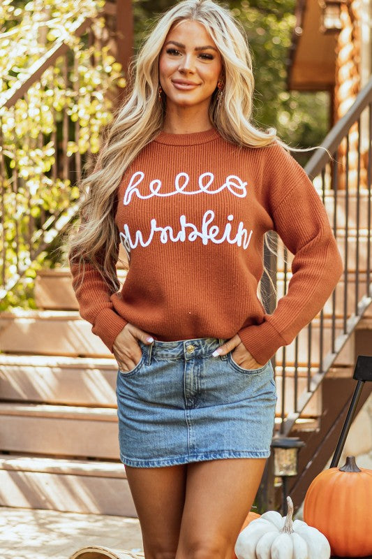 Hello Pumpkin Crewneck Sweater JUNIPER BLVD