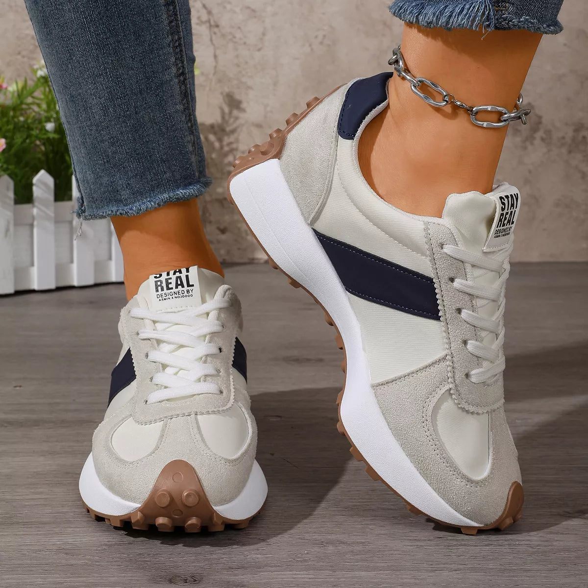 Round Toe Flats Sneakers Trendsi