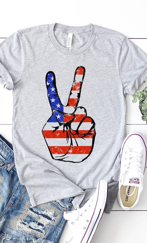 American Peace Sign Graphic Tee Kissed Apparel