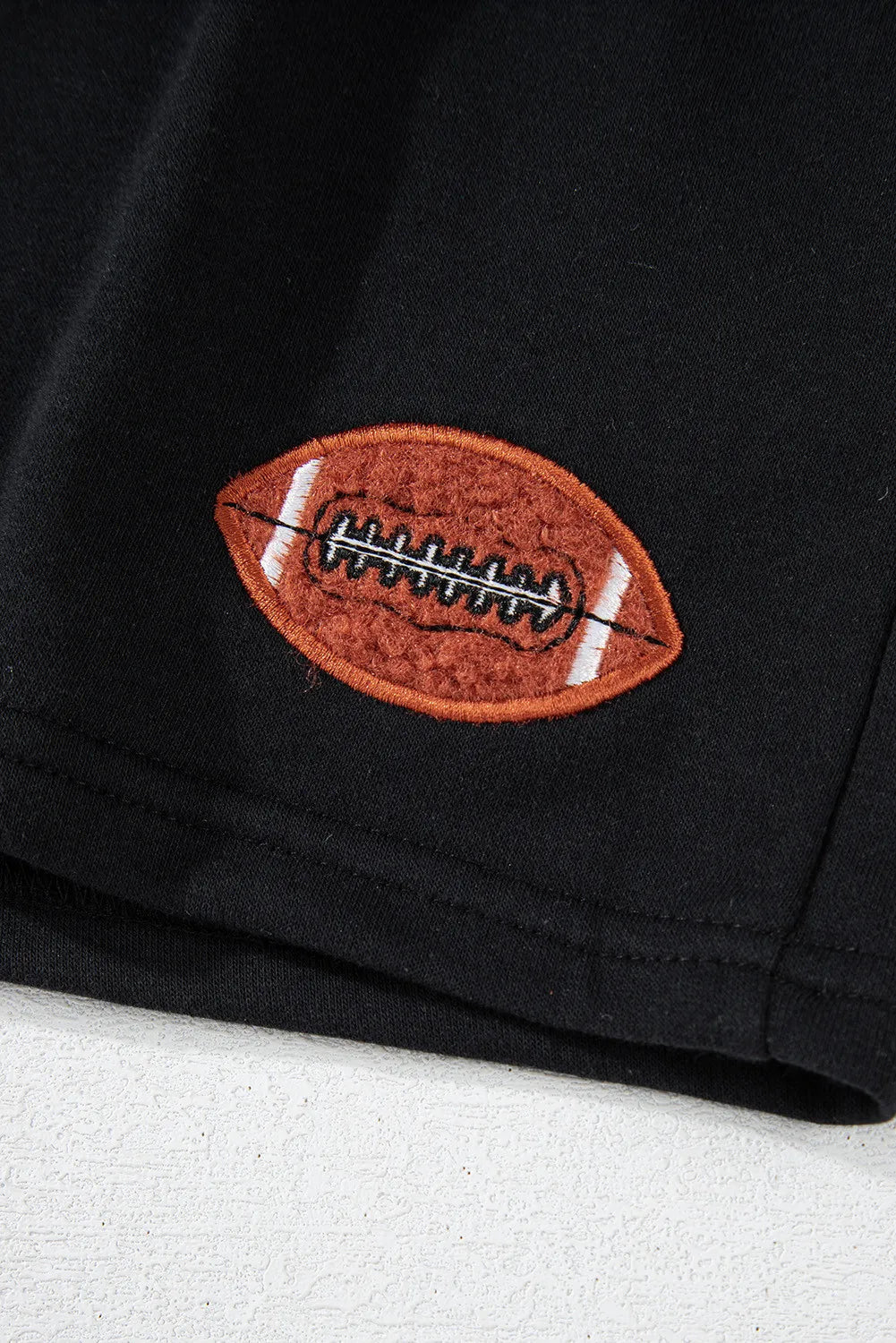 GAME DAY Football Round Neck Long Sleeve Top and Shorts Set Trendsi