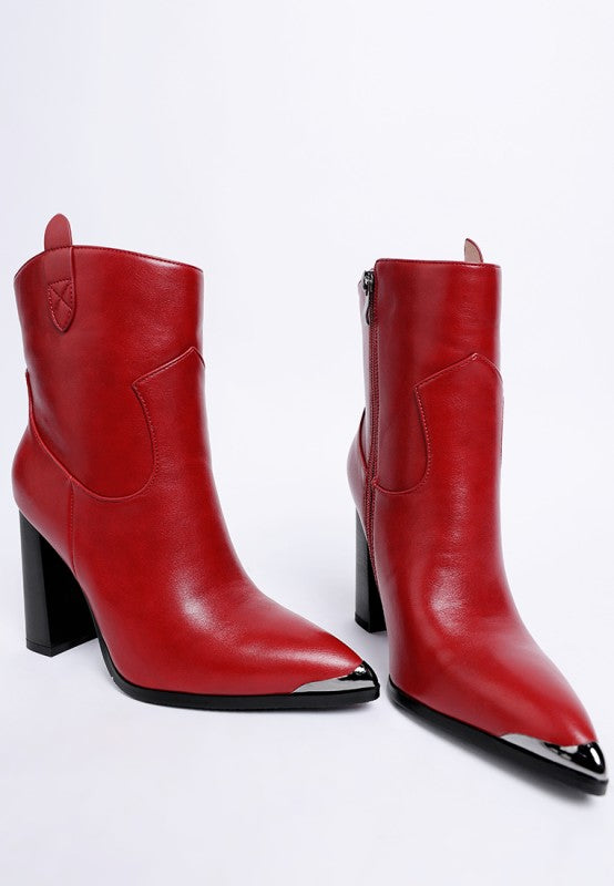 Hatter Pointed Toe Faux Leather Boots Rag Company
