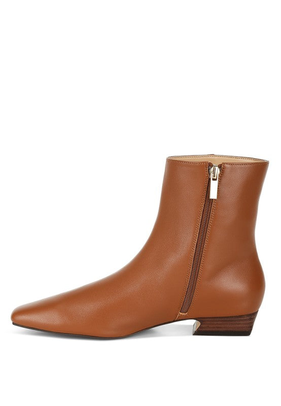 Obita Flared Heel Genuine Leather Boots Rag Company