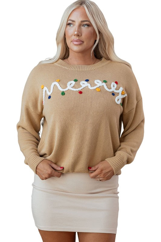 Christmas Merry Dot Dolman Sleeve Sweater JUNIPER BLVD