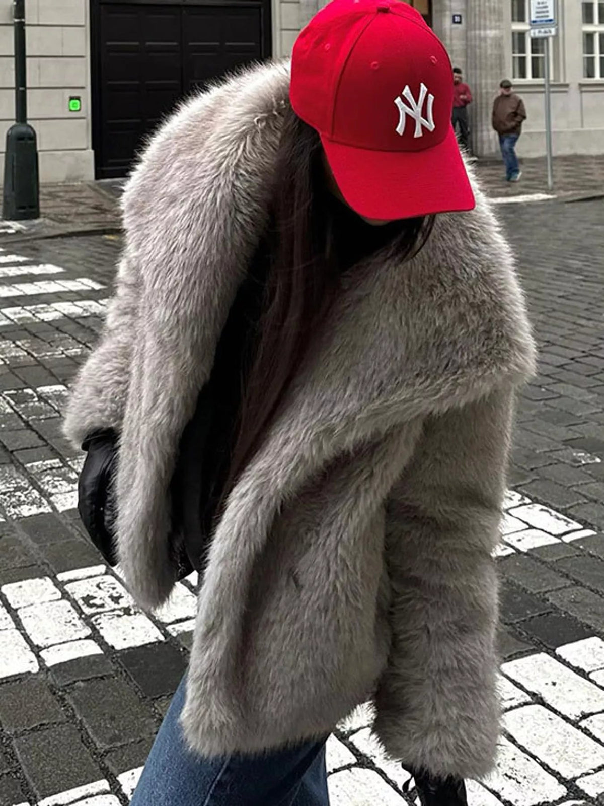Fox Fur Collar Winter Outerwear Trendsi