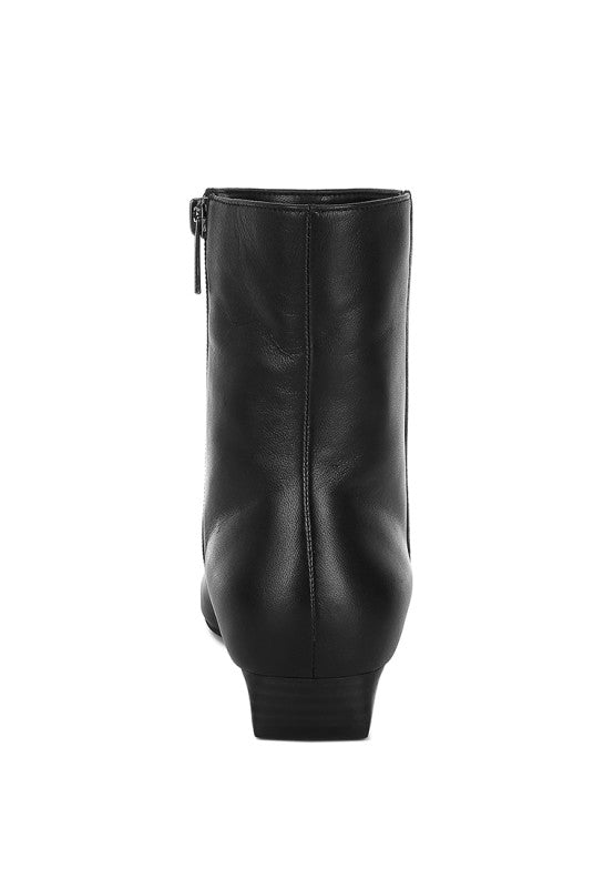 Obita Flared Heel Genuine Leather Boots Rag Company