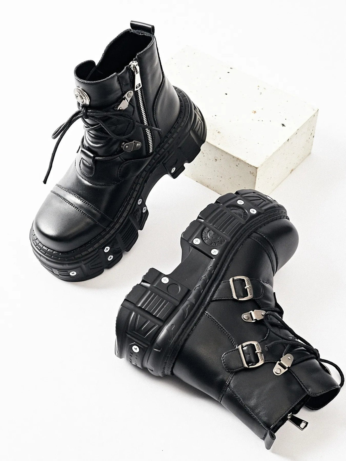 Lace Up Platform Boots Trendsi