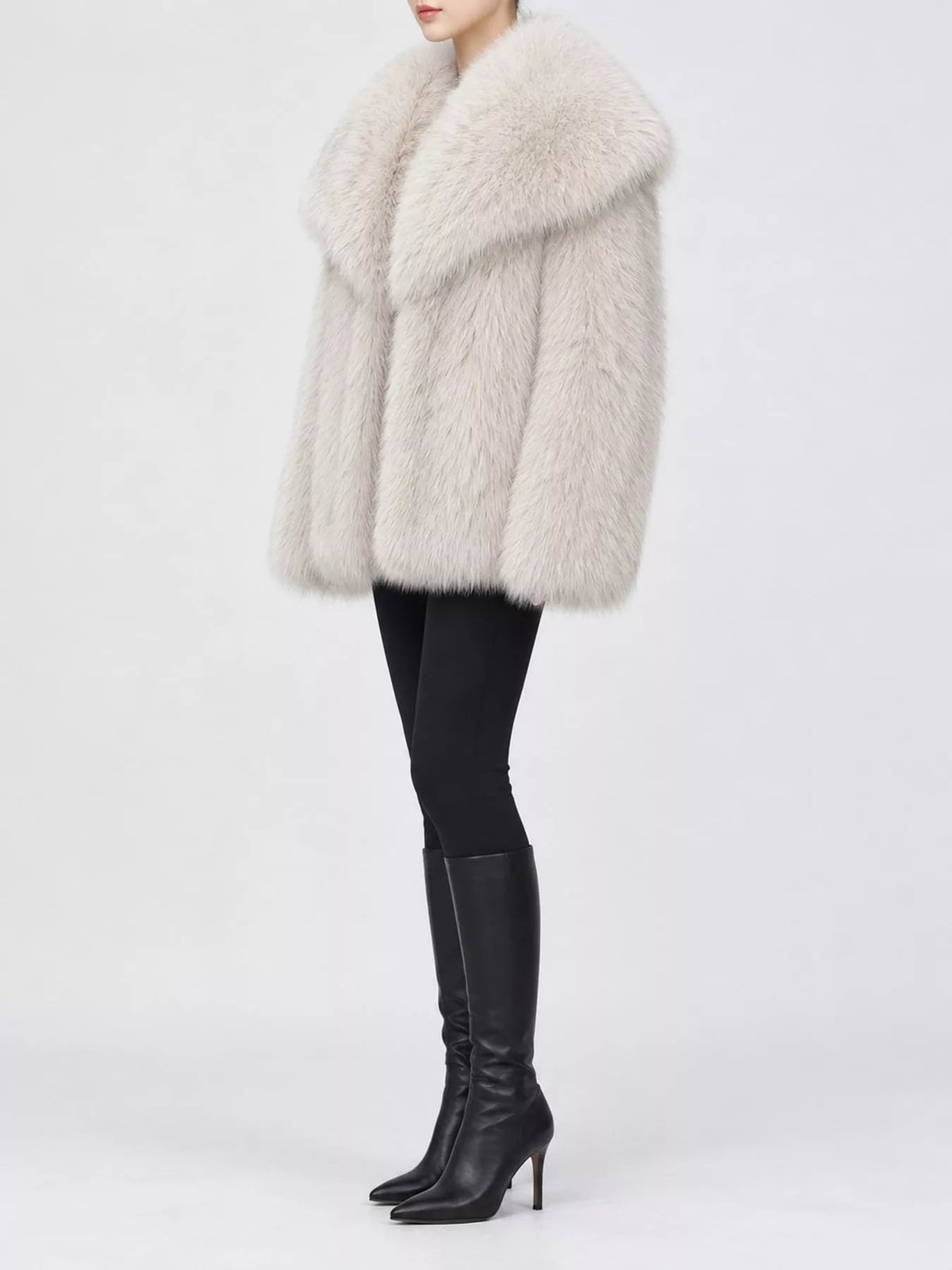 Fox Fur Collar Winter Outerwear Trendsi