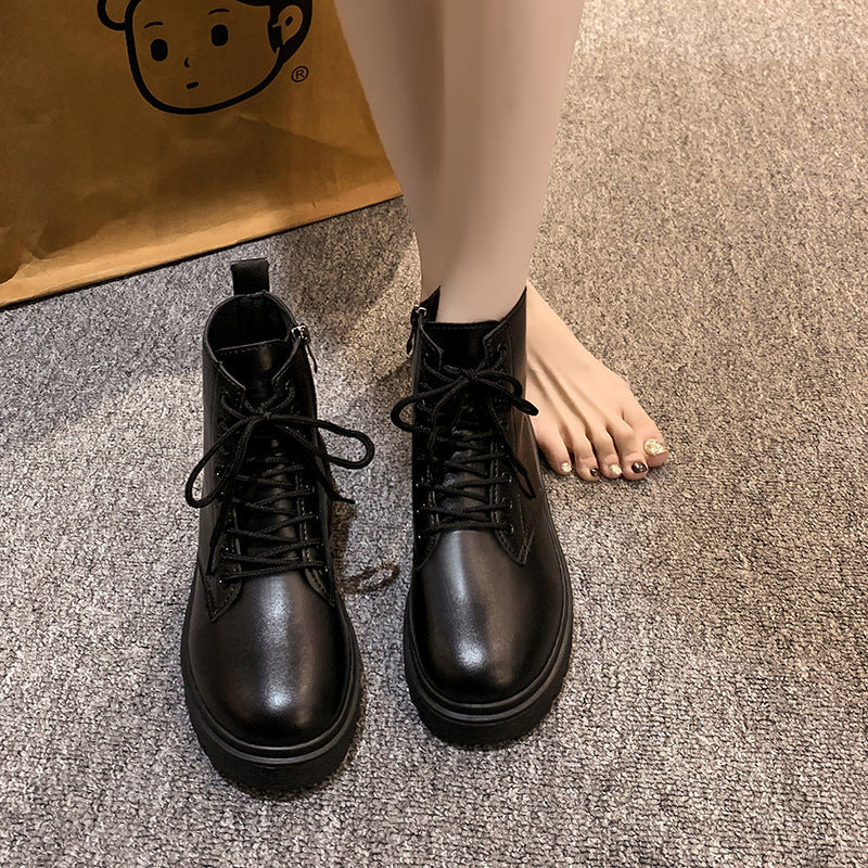 Round-Toe Lace-Up Martin boots Trendsi