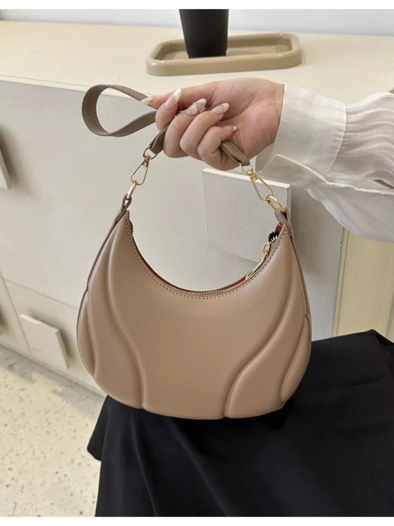 Solid Color Shoulder Bag Trendsi