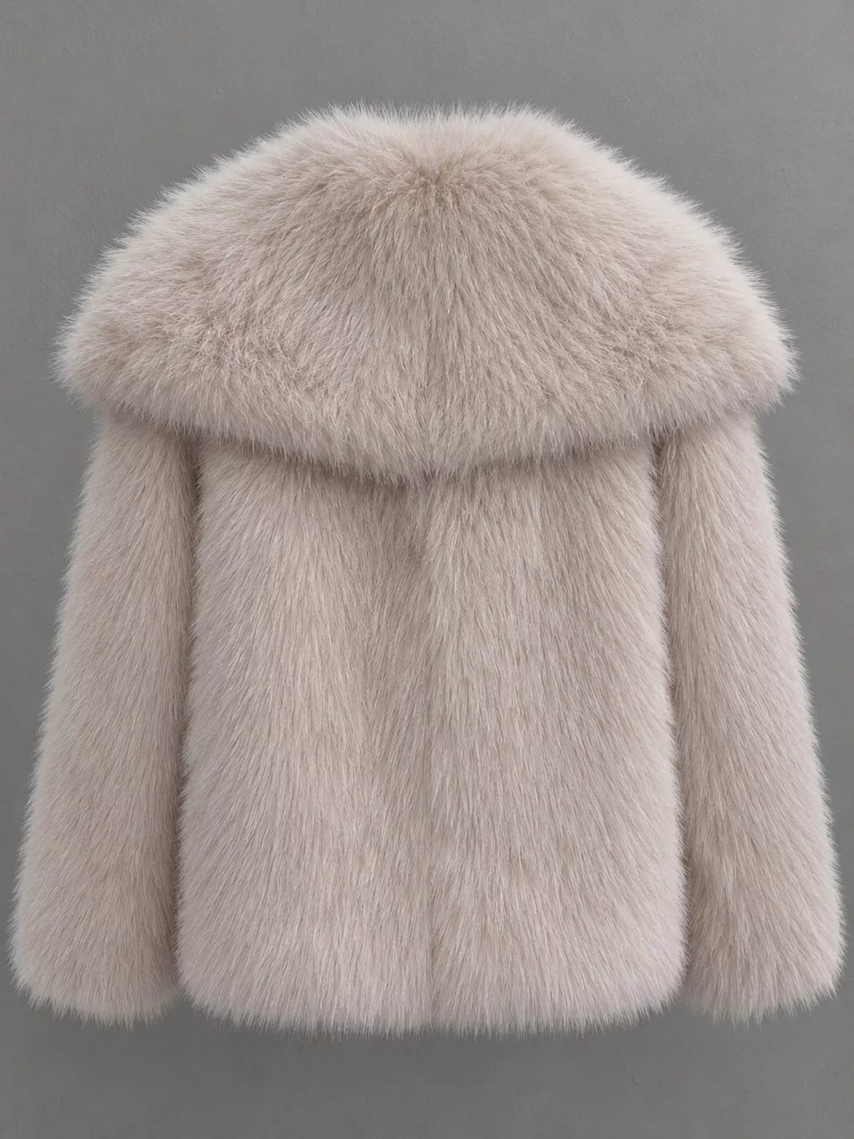 Fox Fur Collar Winter Outerwear Trendsi