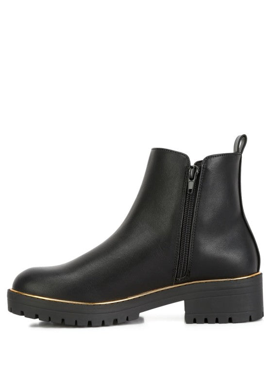 Thorin Metallic Frame Block Heel Boots Rag Company