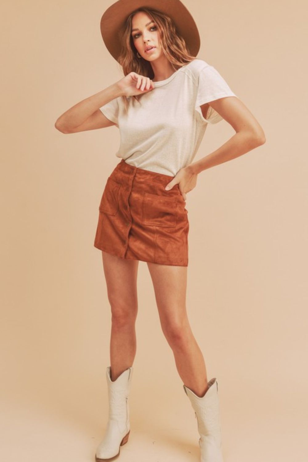 Aemi + Co Exposed Seam Round Neck Short Sleeve T-Shirt Trendsi