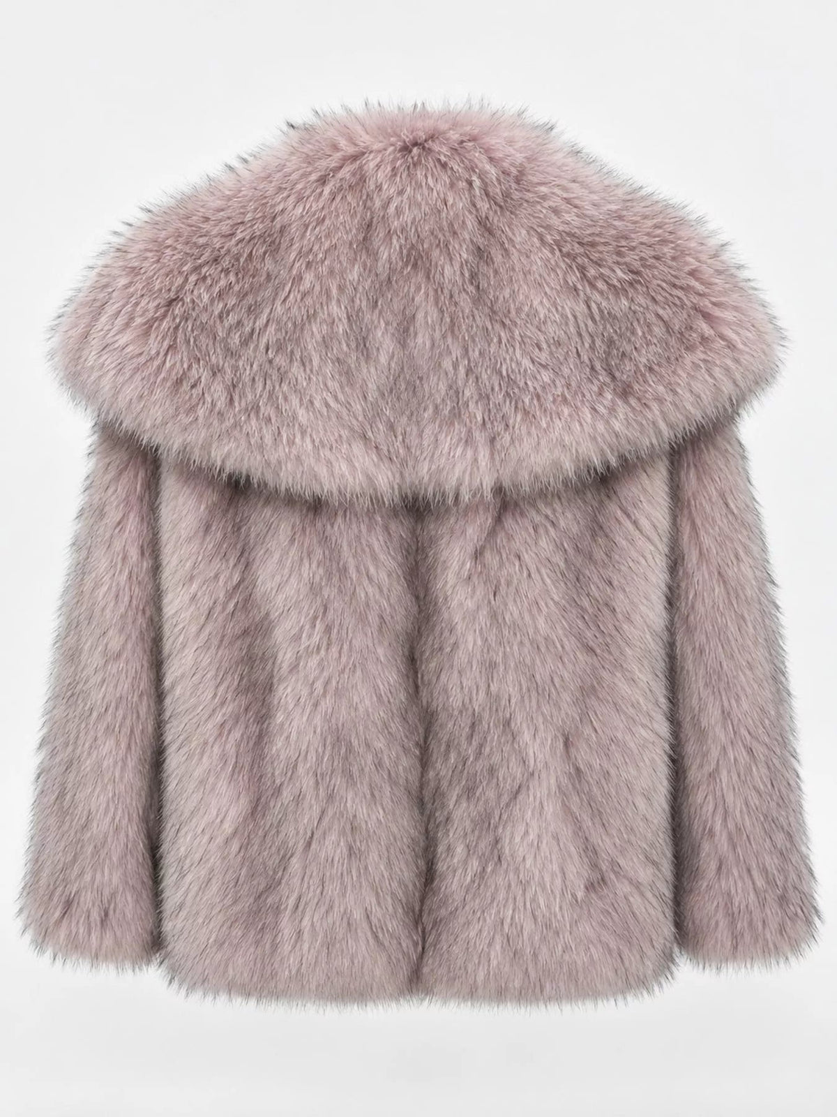 Fox Fur Collar Winter Outerwear Trendsi