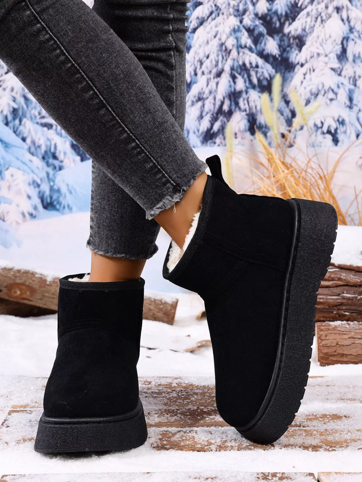 Round Toe Platform Boots Trendsi