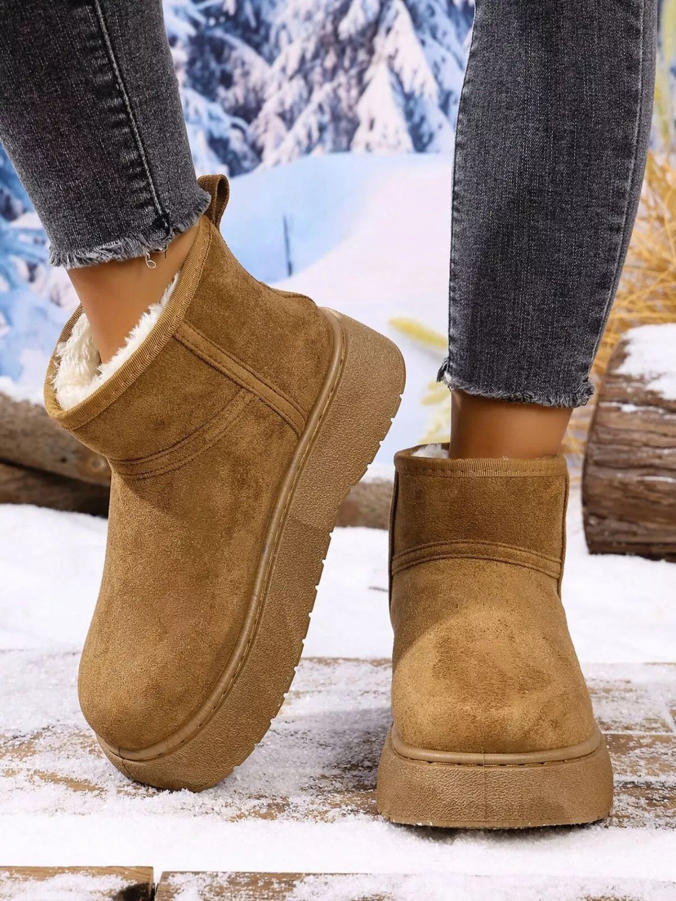 Round Toe Platform Boots Trendsi