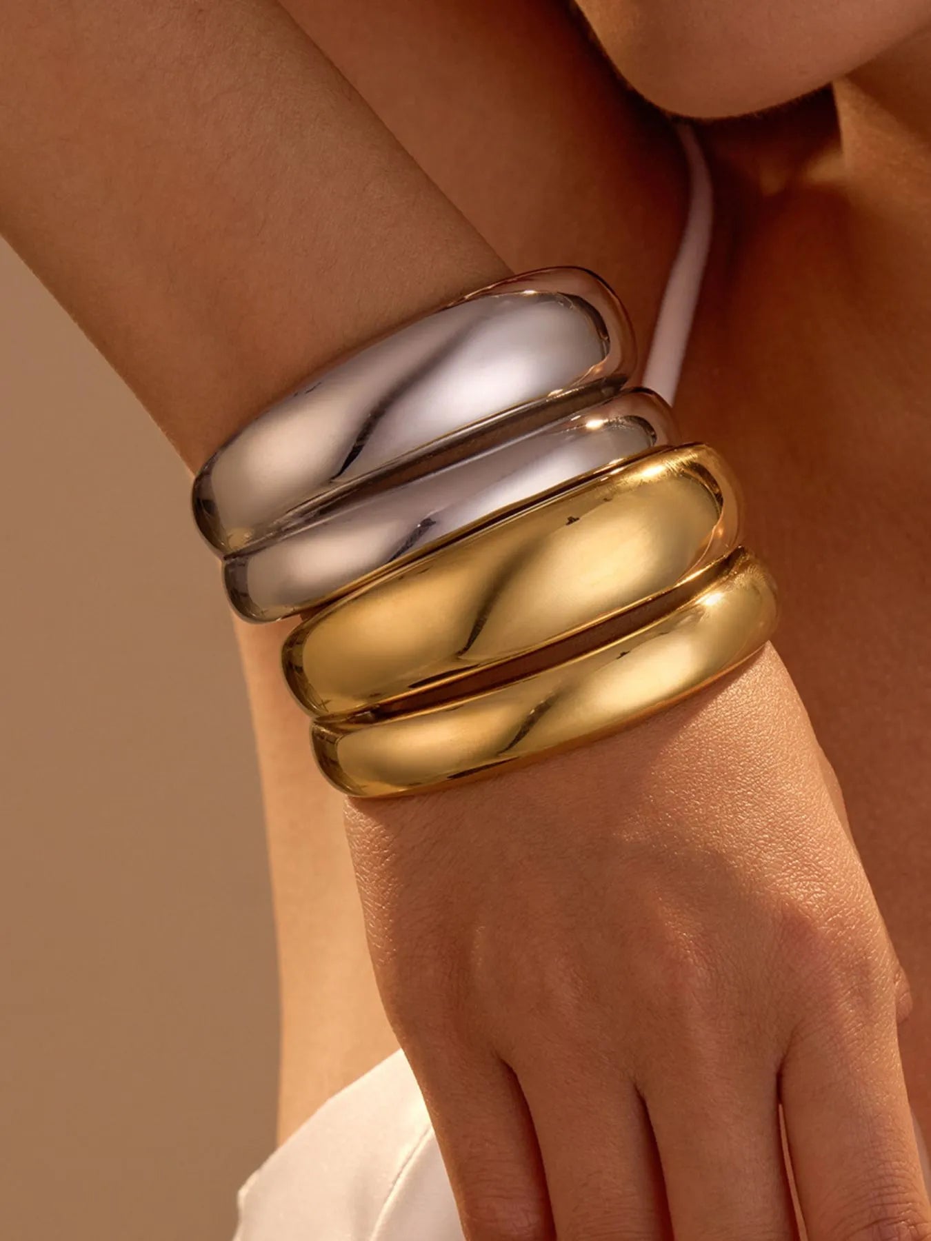 Stainless Steel Chunky Cuff Bracelet