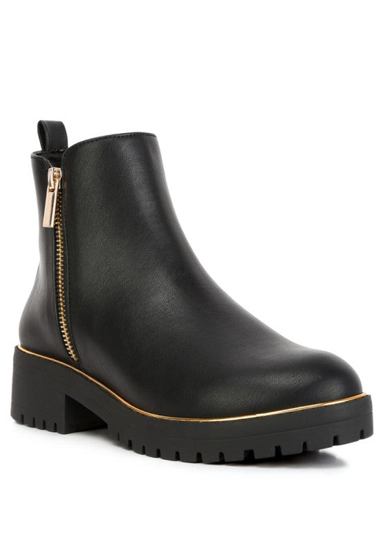 Thorin Metallic Frame Block Heel Boots Rag Company