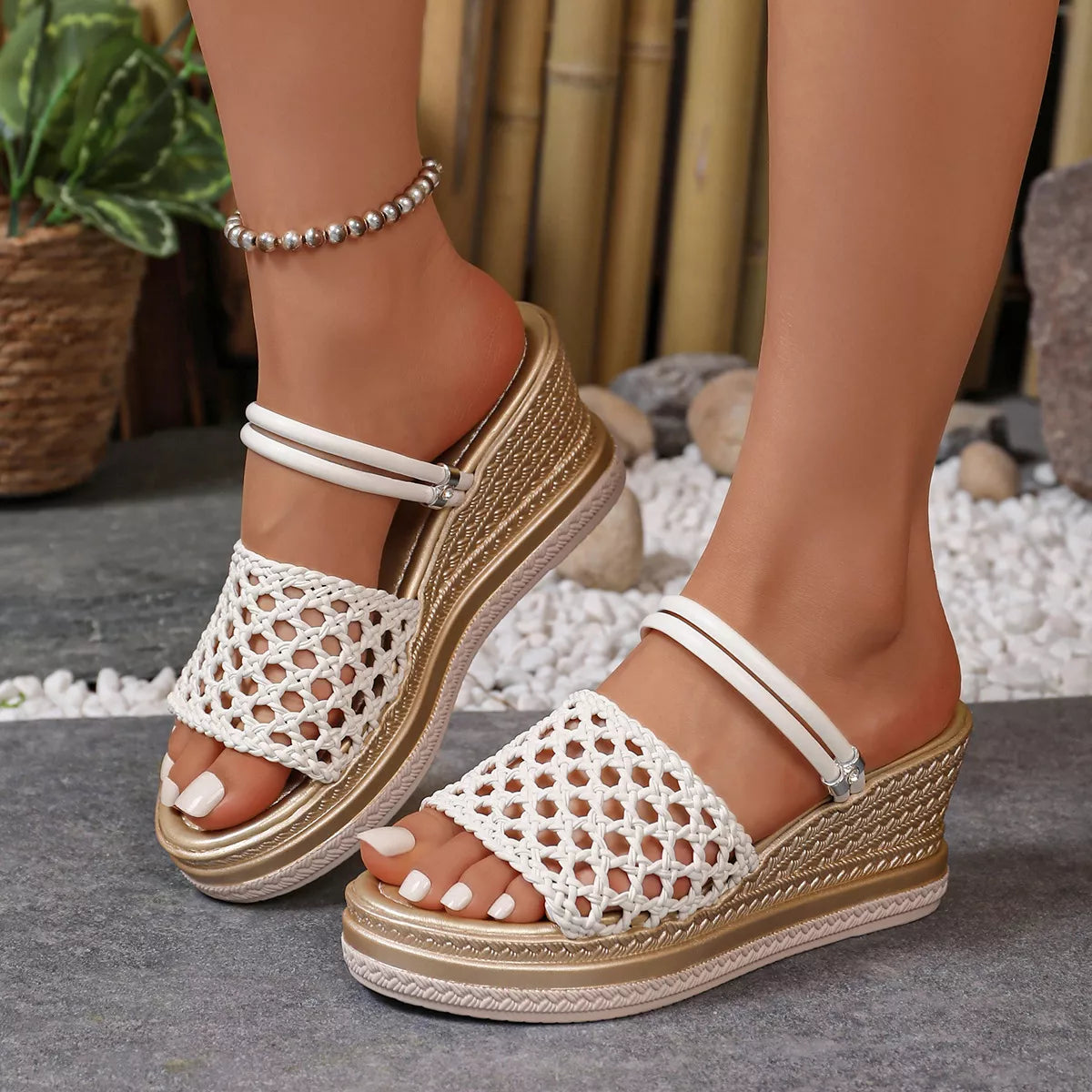 Open Toe Wedge Sandals Trendsi