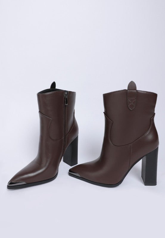 Hatter Pointed Toe Faux Leather Boots Rag Company