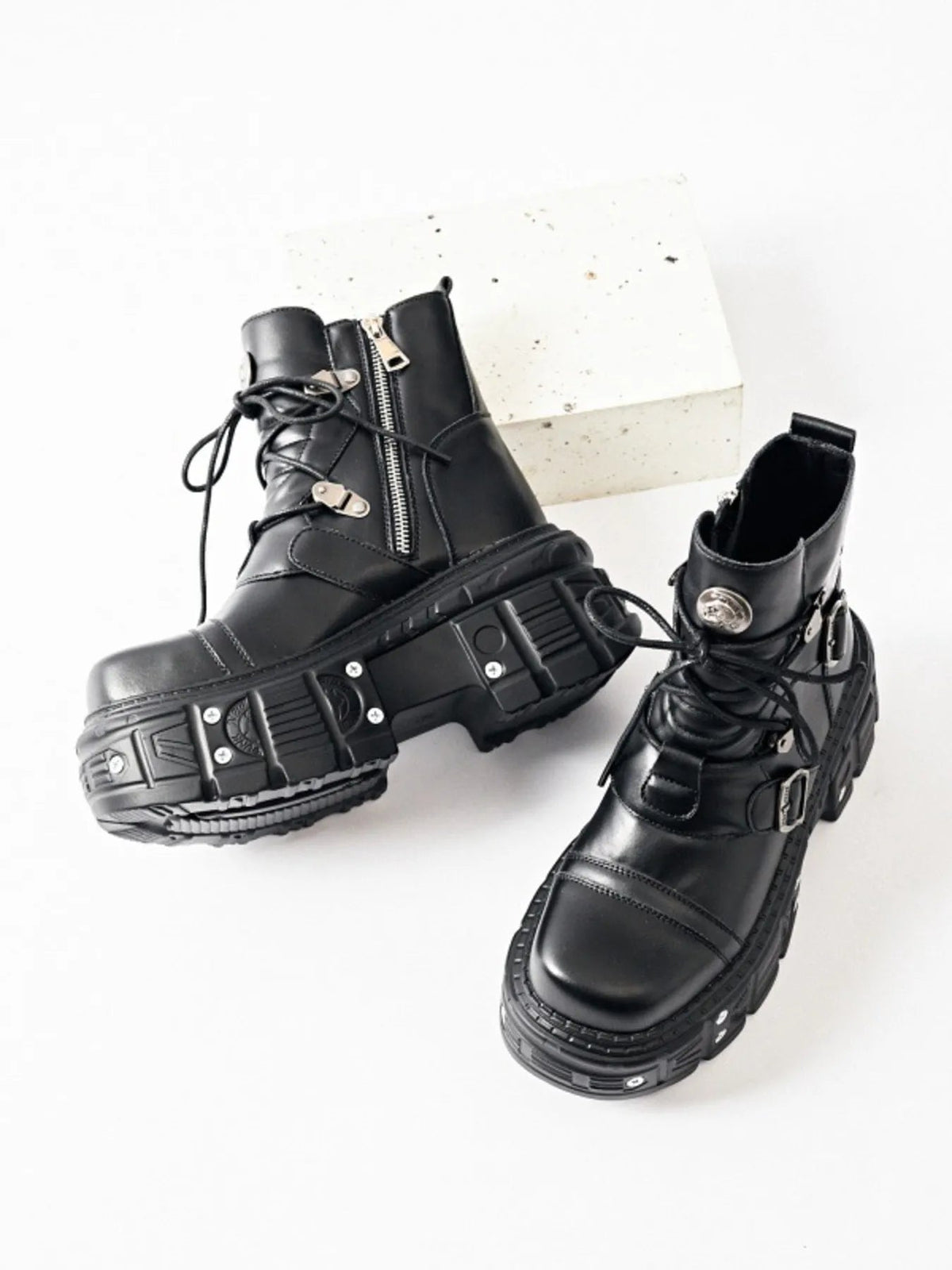 Lace Up Platform Boots Trendsi