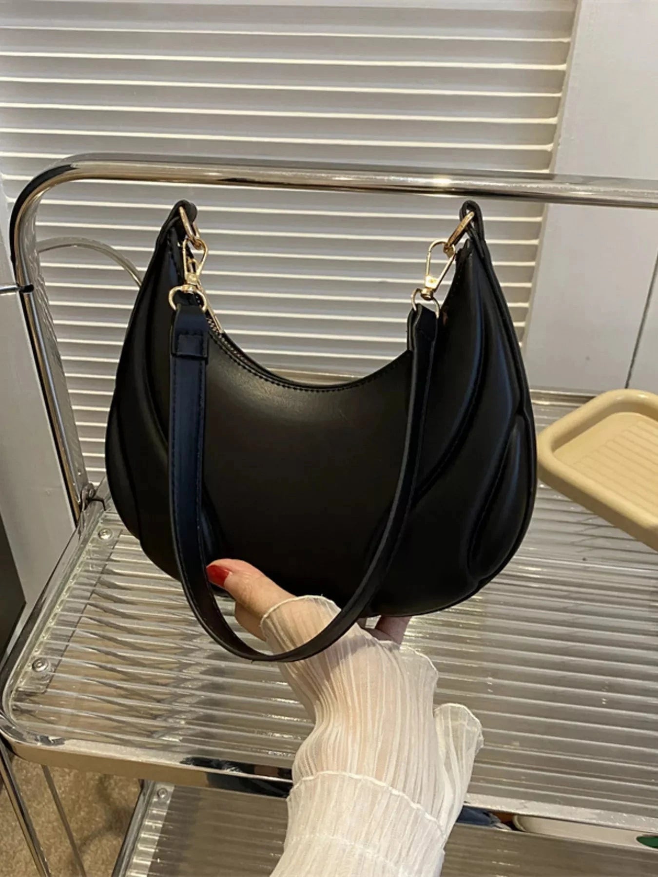 Solid Color Shoulder Bag Trendsi