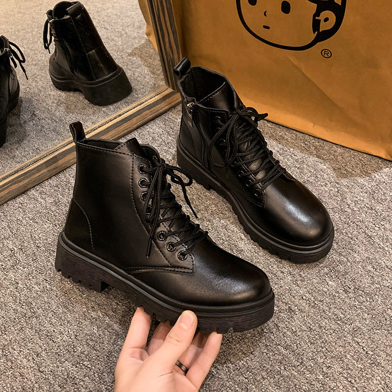 Round-Toe Lace-Up Martin boots Trendsi
