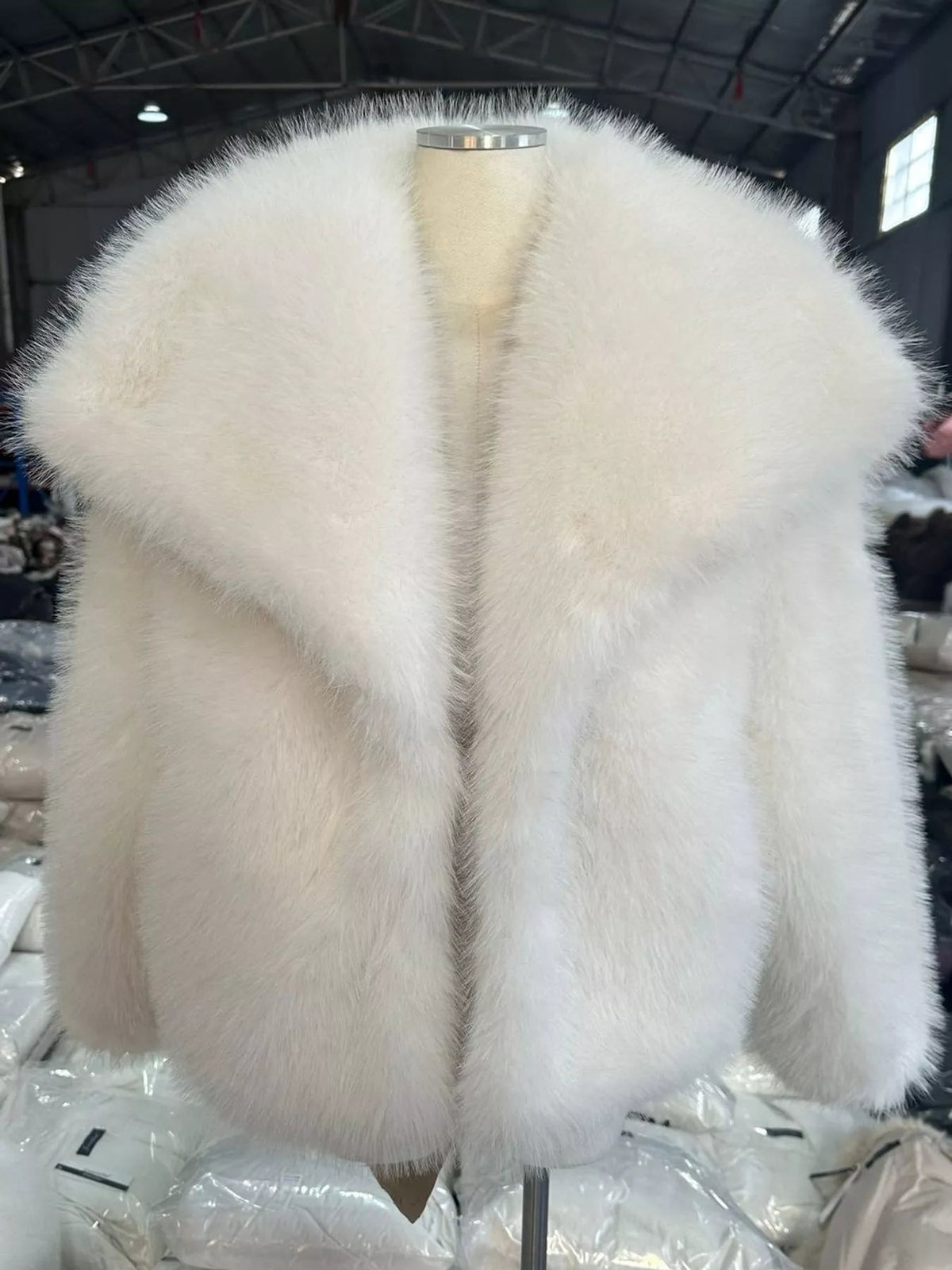 Fox Fur Collar Winter Outerwear Trendsi