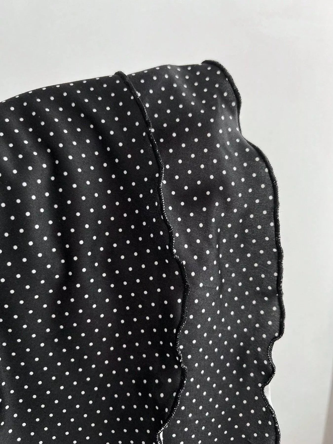 Polka Dot Cutout Front Halter Neck Dress Trendsi