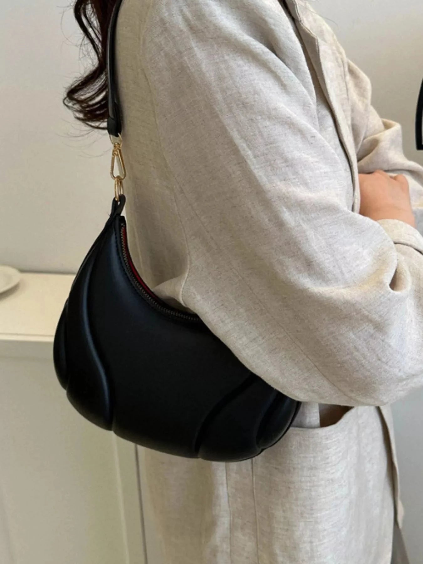 Solid Color Shoulder Bag Trendsi