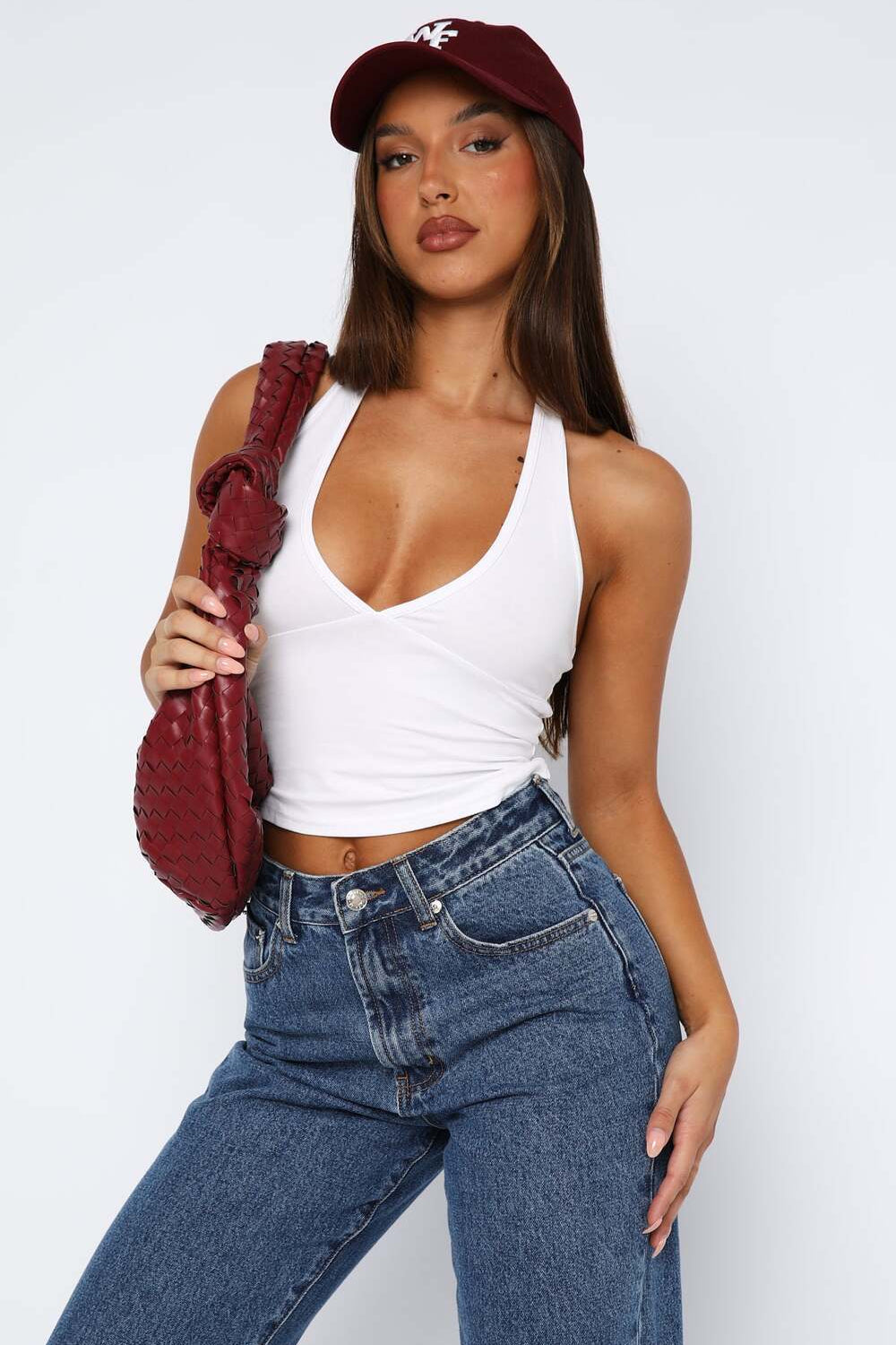 Lovelet Halter Neck Cropped Slim Cami Trendsi