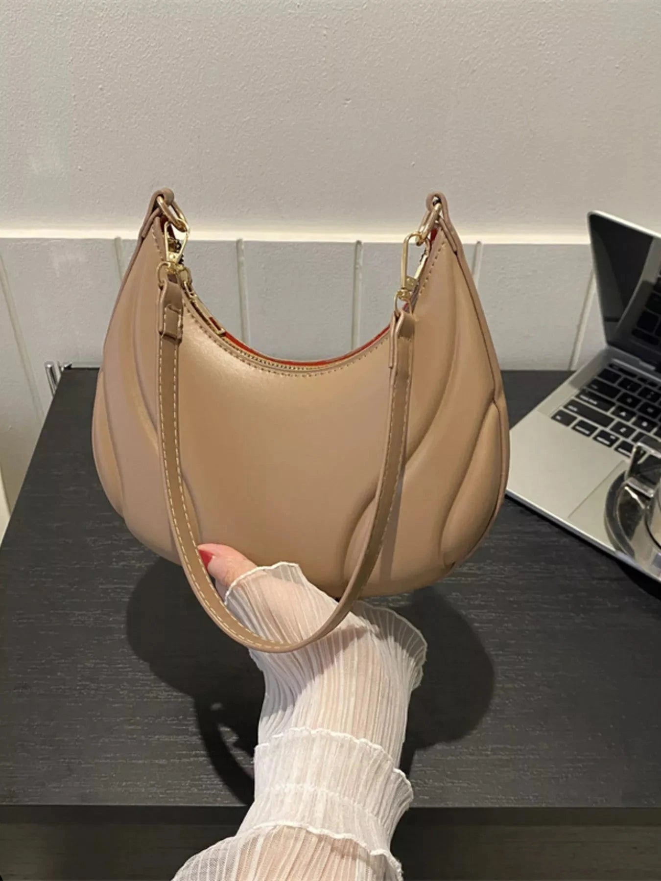 Solid Color Shoulder Bag Trendsi