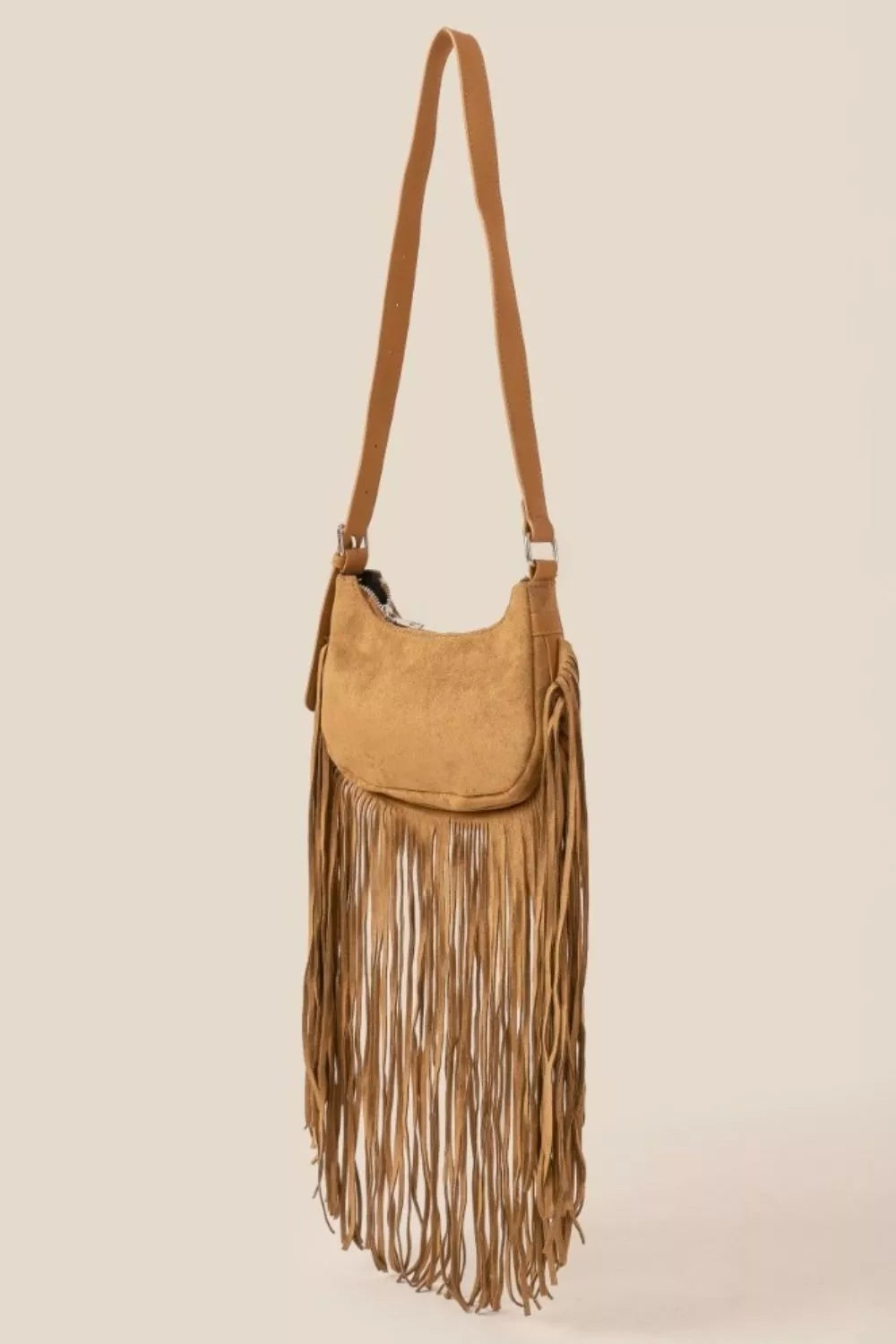 Fame Suede Fringe Crossbody Bag Trendsi