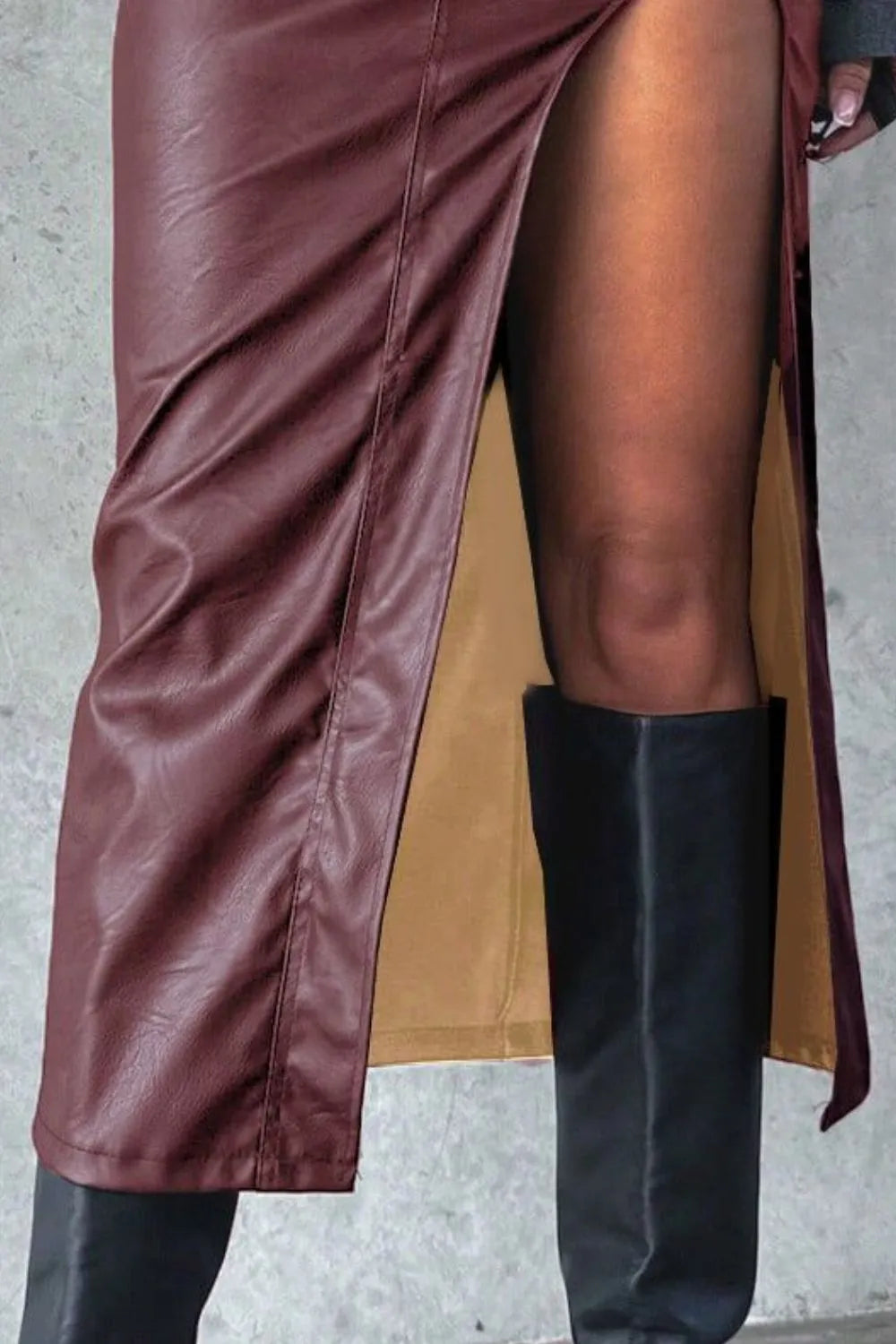 Slit Midi Skirt with Pockets Trendsi