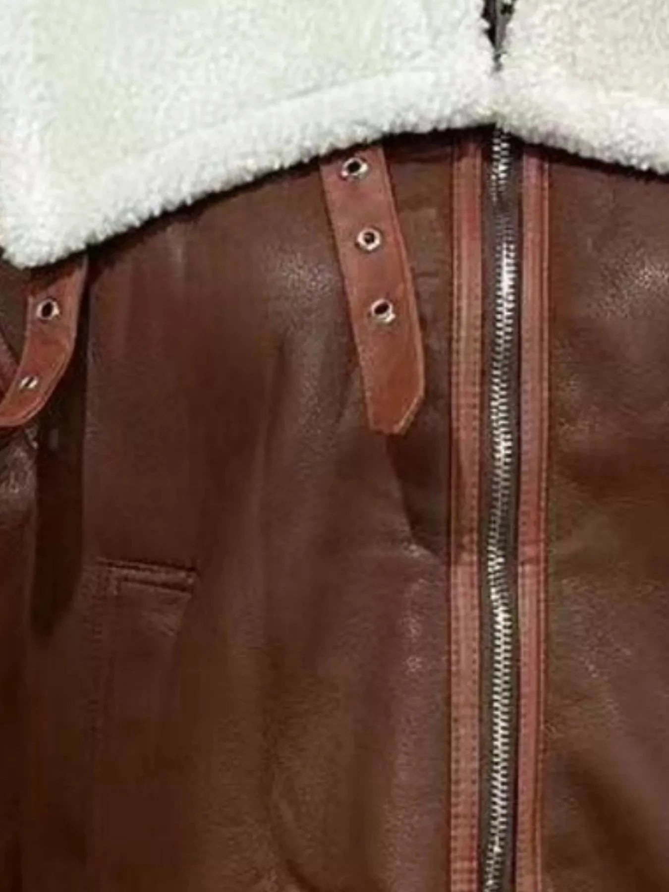 Shearling Lined Zip Up Jacket